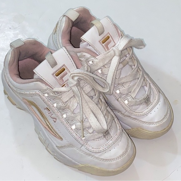 Fila Shoes - Fila Disruptor ll Premium Women’s White Which Leather Sneakers Size 5.5